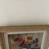 Old painting bouquet of flowers