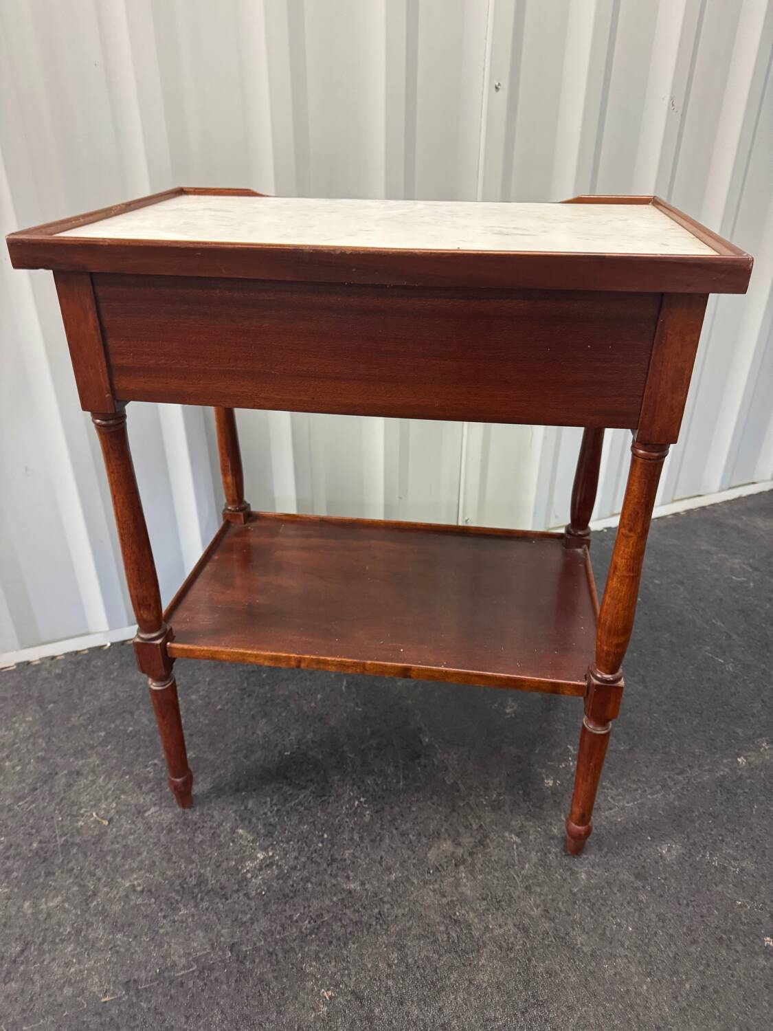 White marble console