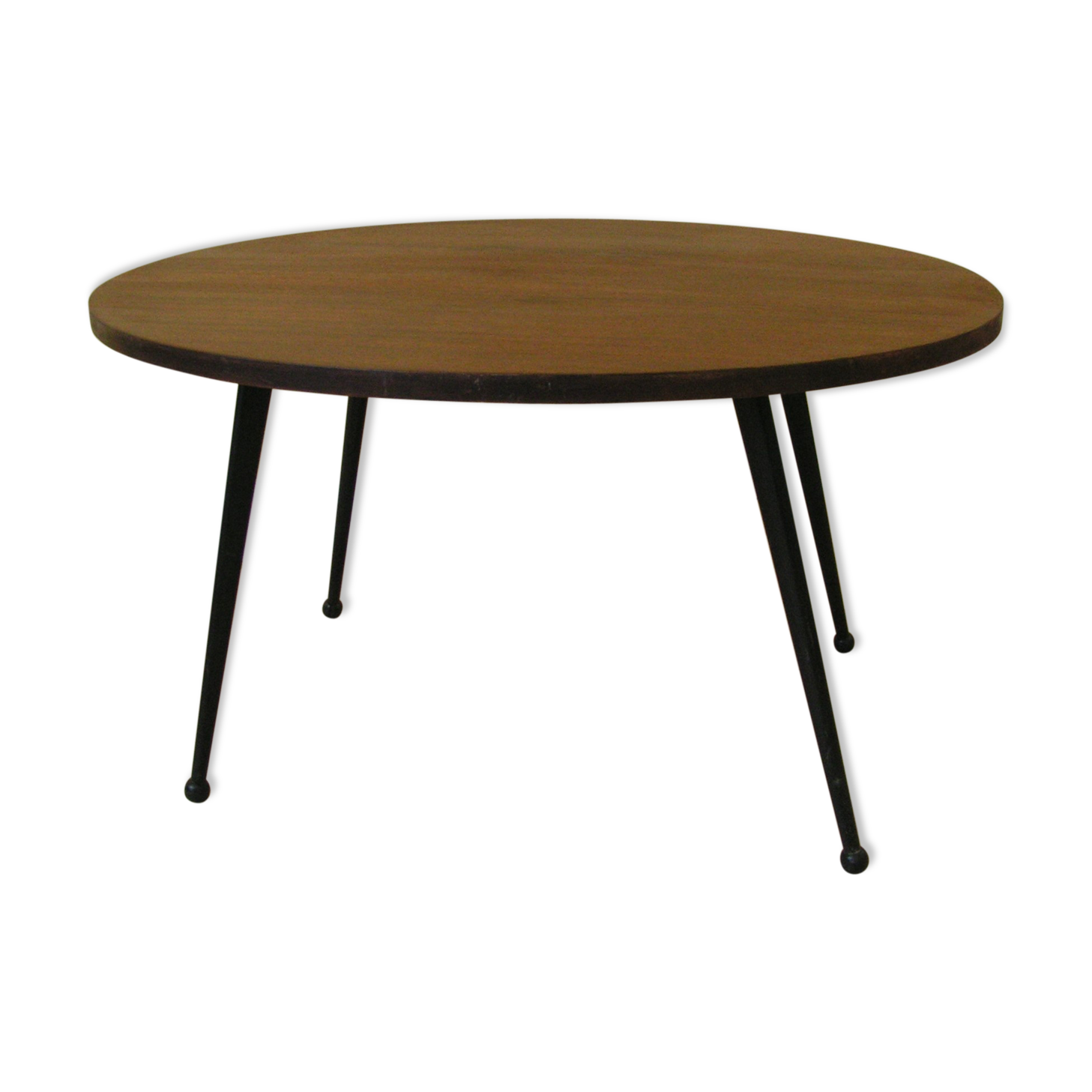 Wood oval coffee table 60s