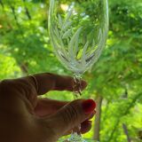 12 White Wine Glasses in Arques Crystal, Fleury Cut Flamépis Pattern