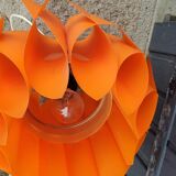 Suspension lamp by Lars Schioler butterfly model Hoyrup Light plastic editor orange 1968