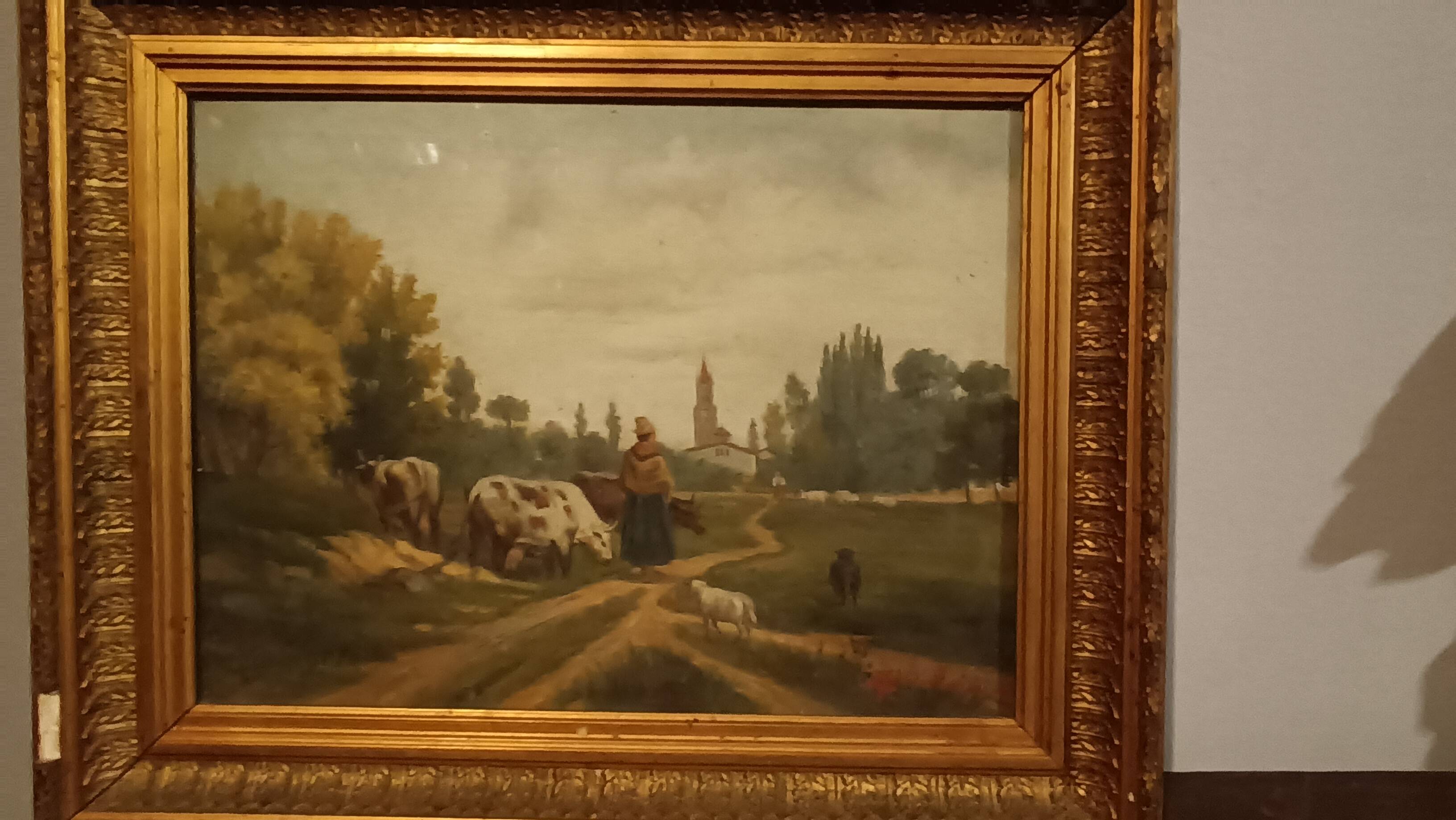 Peinture À L'huile Antique Sur Toile Fine 800 Signée Piero Porrini