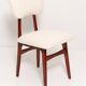 Beech wood armchair in cherry colour with cream boucle fabric - 20th century, Europe, 1960.