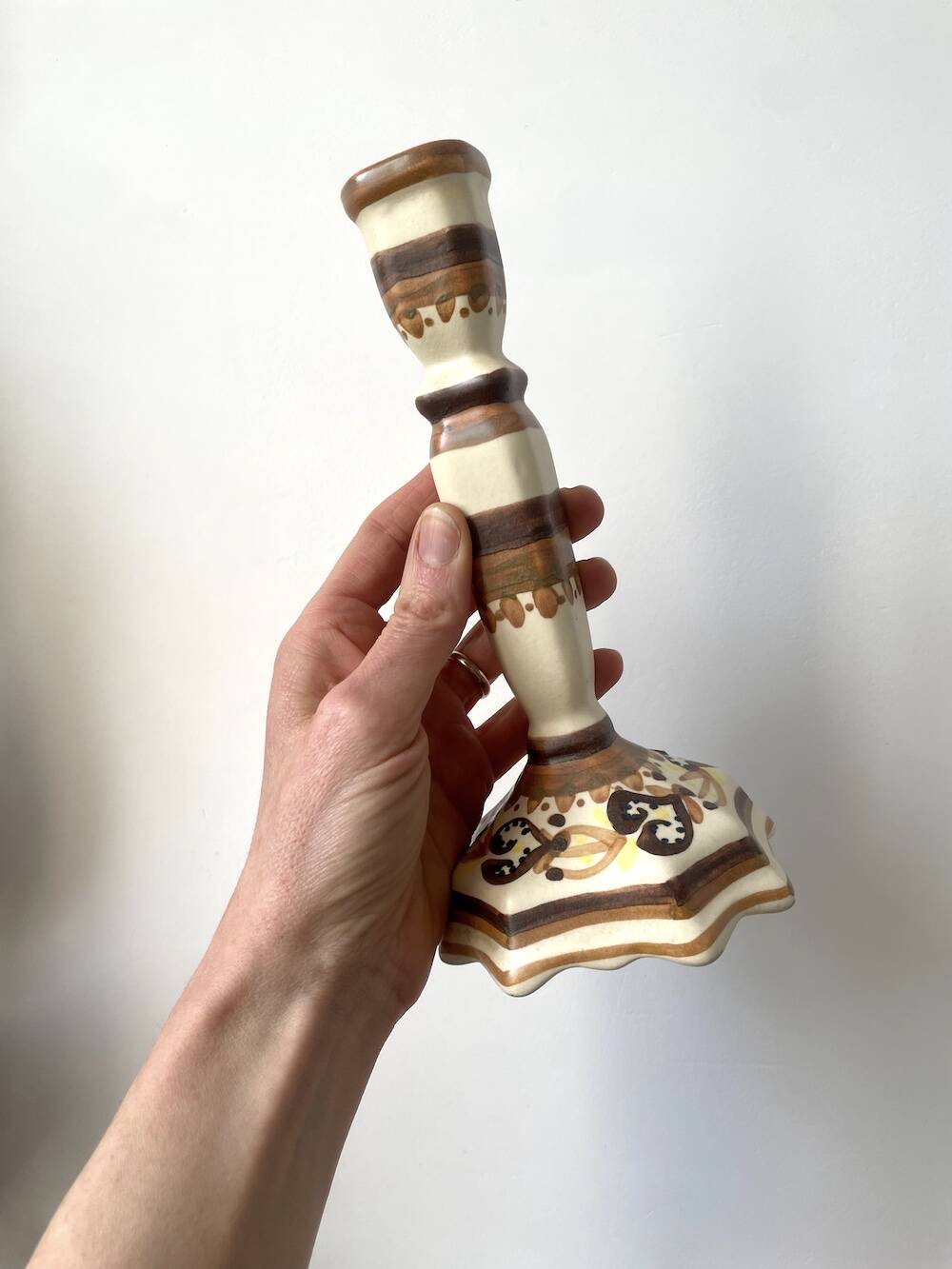 Quimper HB-Henriot earthenware candlestick