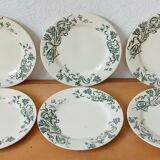 Six assiettes en terre de fer de Salins