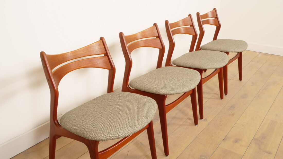 4 x dining chairs | Erik Buch | Model 310 | Teak | re-upholstered