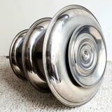 3-tier rotating dessert tray by Alessi Fratelli mod. Alfra Stainless Steel and Rosewood 1970