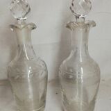 Old small glass bottle, collection, decoration, vintage h 15 cm