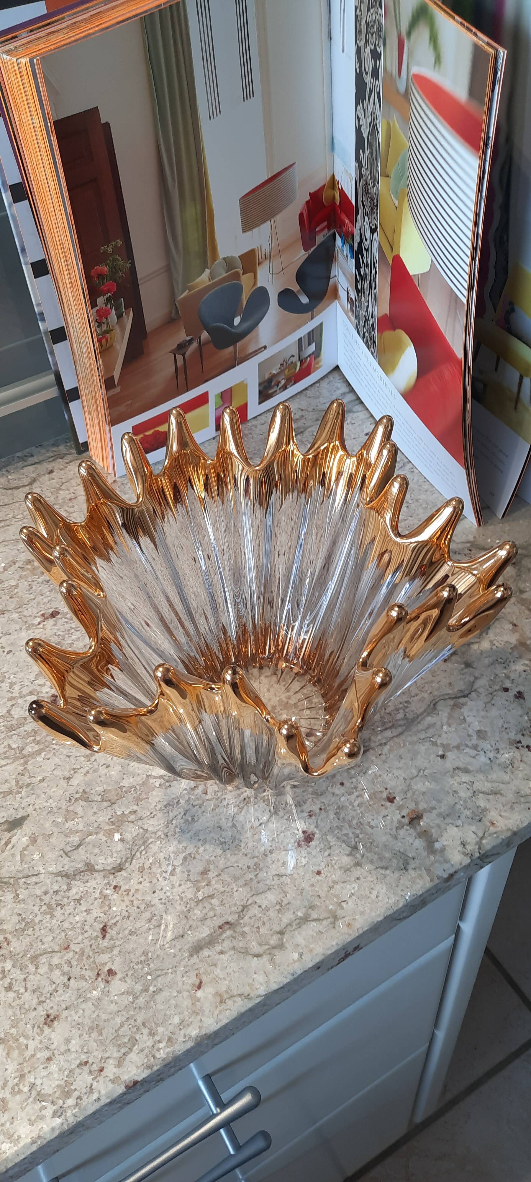 Vintage Bayel crystal vase bowl