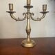 Vintage brass three-light candlestick