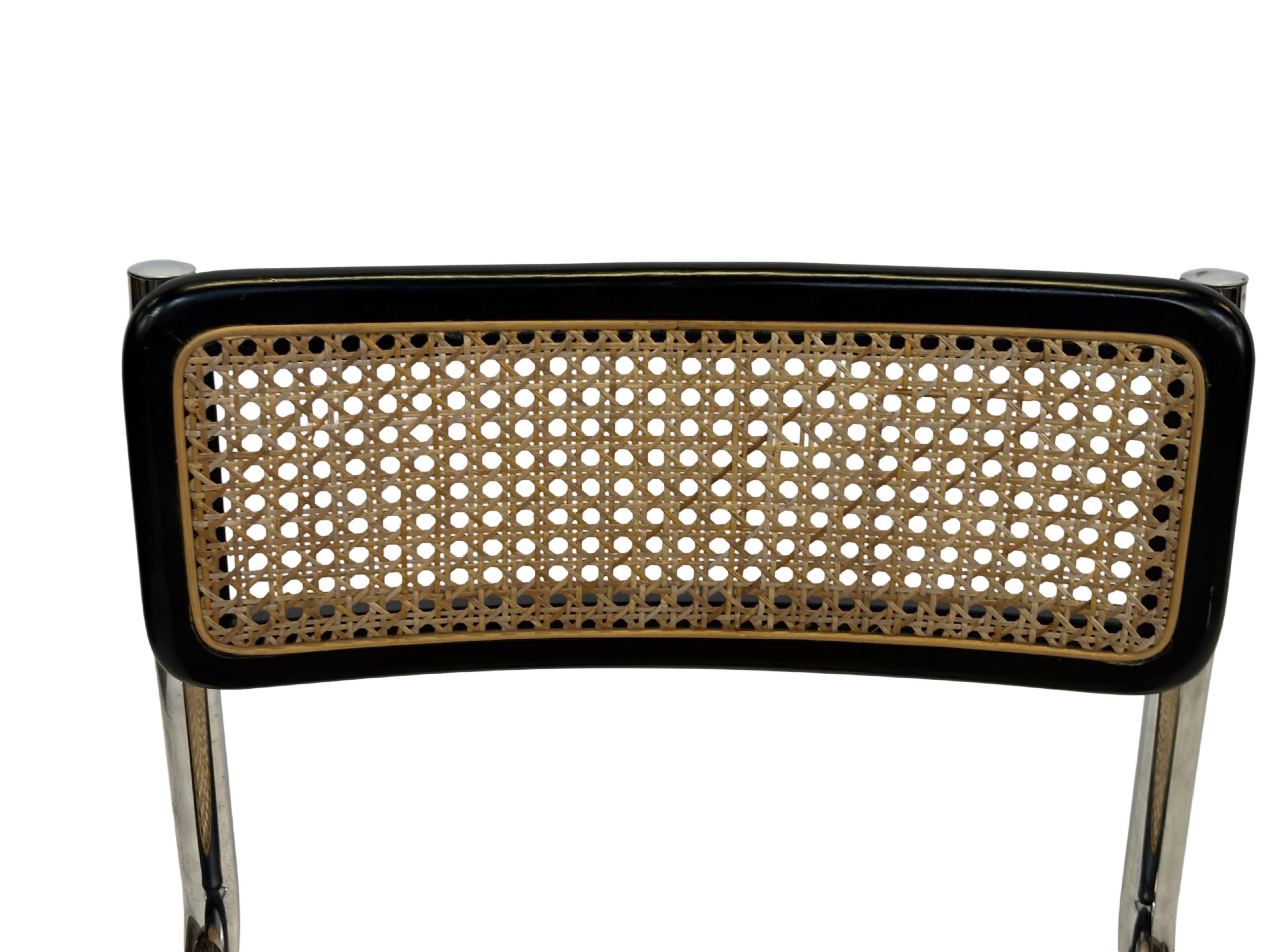 Vintage Cesca chair style b32 model in chrome and black