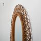Wall mirror with rattan frame, 1950s