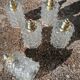 Set of 5 vintage molded glass globe suspensions