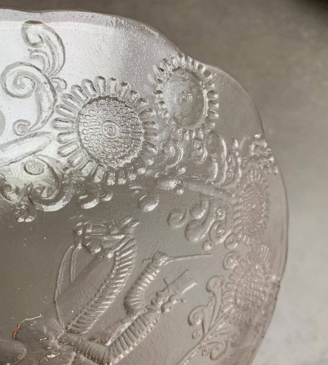 Vintage Swedish glass plate Doran by Goran Warff for Kosta Boda