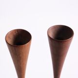Scandinavian teak candlesticks