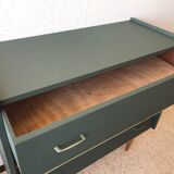 Dark green vintage dresser.