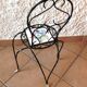 Plant holder "chair" in wrought iron and earthenware / vintage 60s-70s