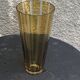 Bayadere patterned vase in glass, transparent and vintage ochre