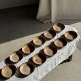 11 assiettes creuses artisanales vintage en grès mat