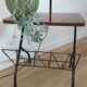 Floor lamp with magazine rack and shelf 50's