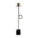 Swedish design candle holder in granite, metal and brass, 1980, height 39 cm