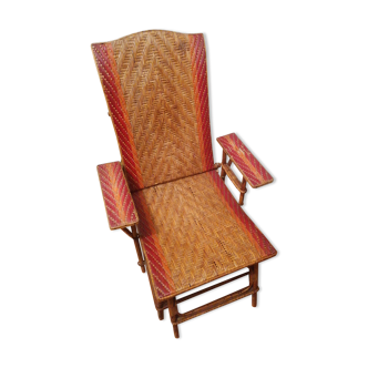 Rattan chaise longue
