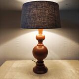 Vintage turned wooden living room lamp
