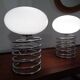 Opaline Glass and Chrome Table Lamps from Honsel, 1970s, Set of 2