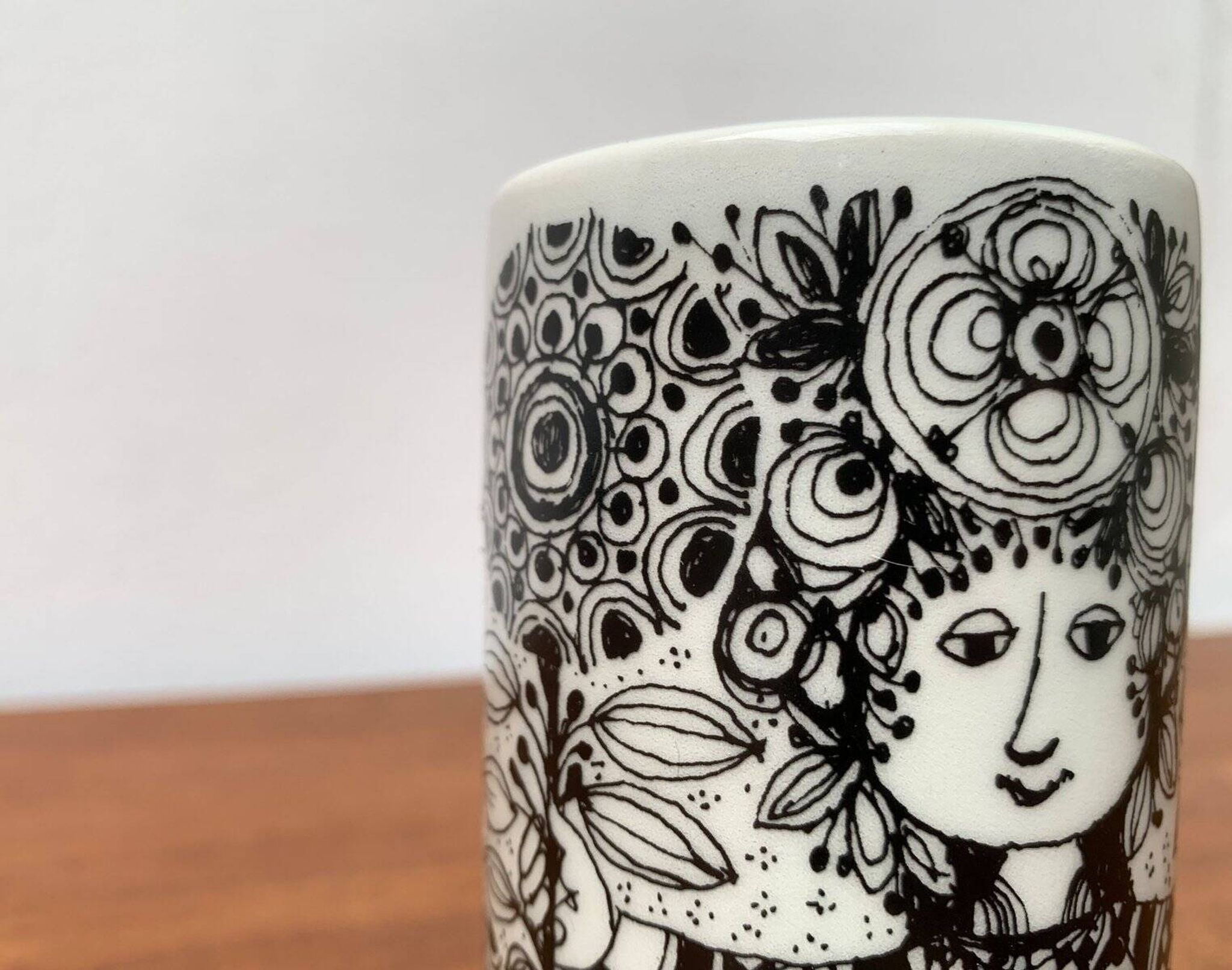 Danish Flora vase from the mid-century by Bjørn Wiinblad for Nymölle Denmark, 1960s.