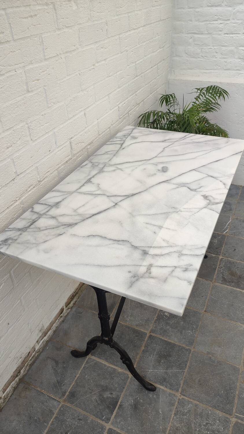 Cast iron and marble bistro table
