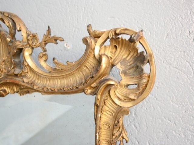 Mirror Louis XV style gilded 68x88cm stucco