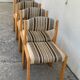 Suite of 4 chairs self beech brass and wool 1960