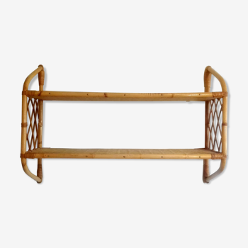 Rattan wall shelf