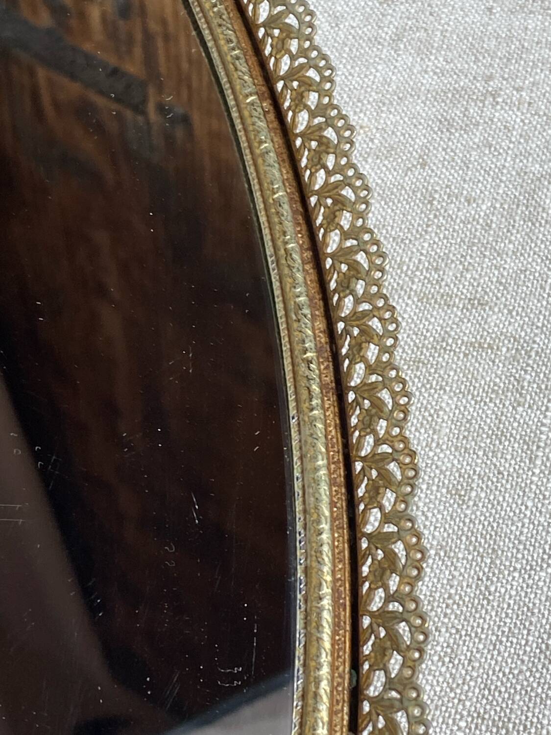 Brass mirror tray