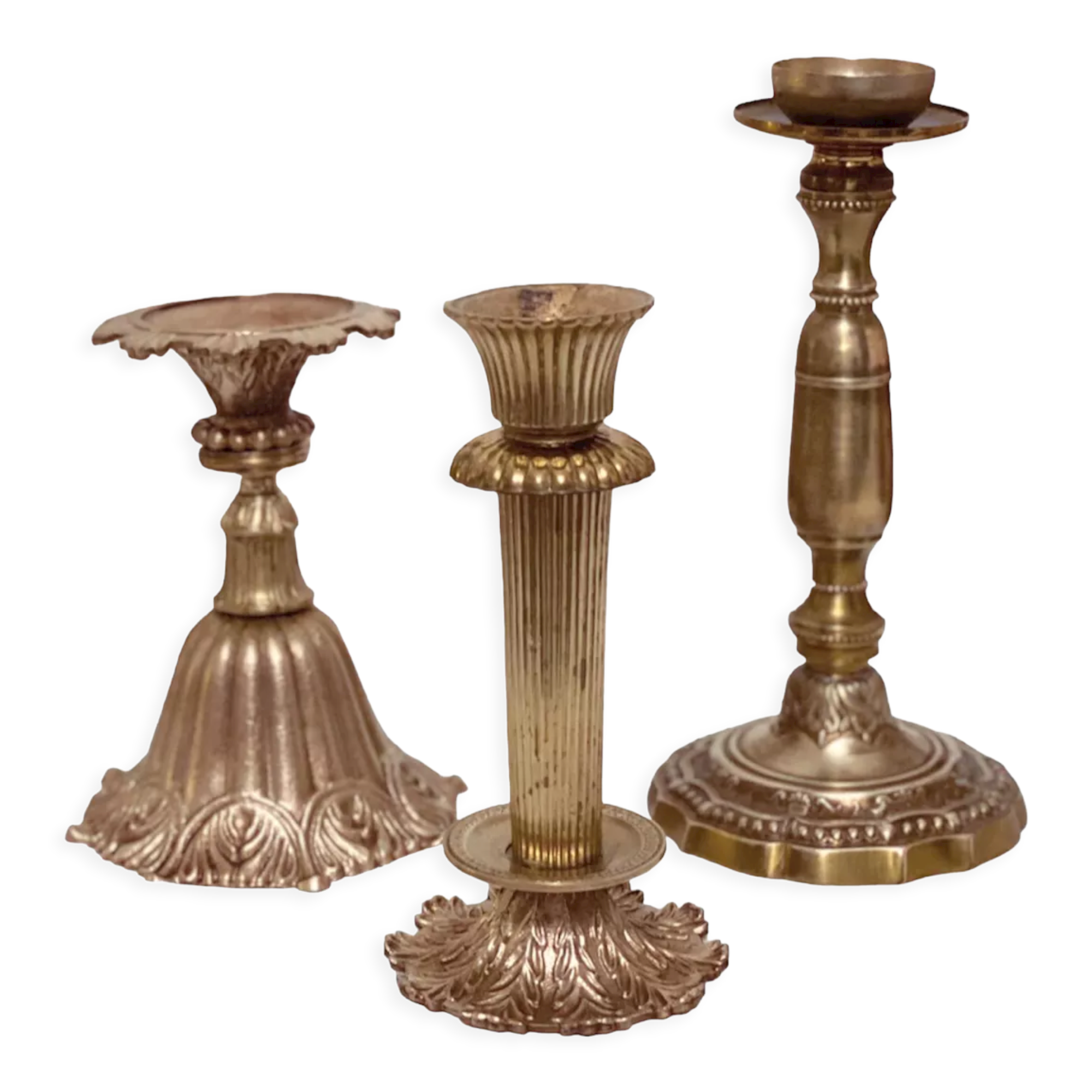 Lots of brass candle holders