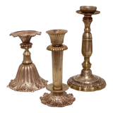 Lots of brass candle holders