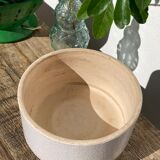 Ethnic standing cup in white glazed ceramic vintage vase