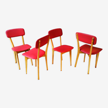 Série de quatre chaises vintage 1960