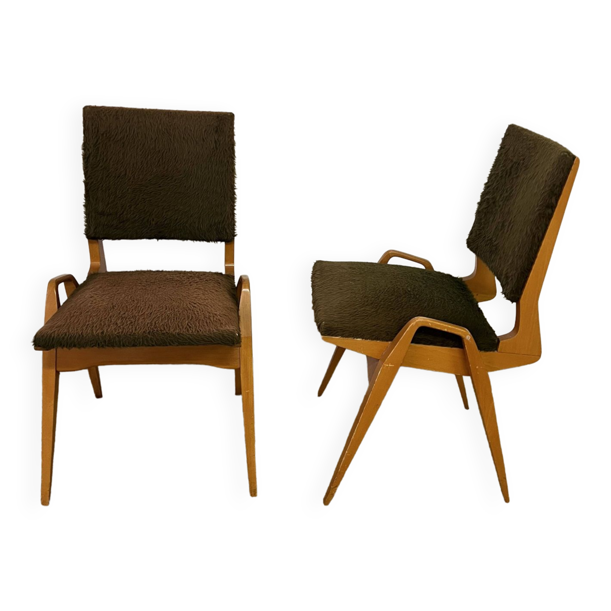 Paire de chaises vintage Maurice Pré des années 50
