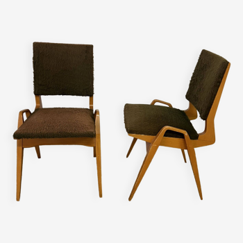 Paire de chaises vintage Maurice Pré des années 50