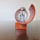 Space age wall lamp chrome metal and orange 70s