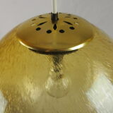 Suspension globe verre fume ambre bulle Peill & Putzler space age