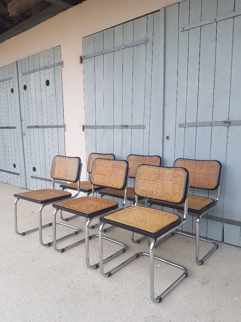 Lot of 6 cesca B32 chairs by Marcel Breuer
