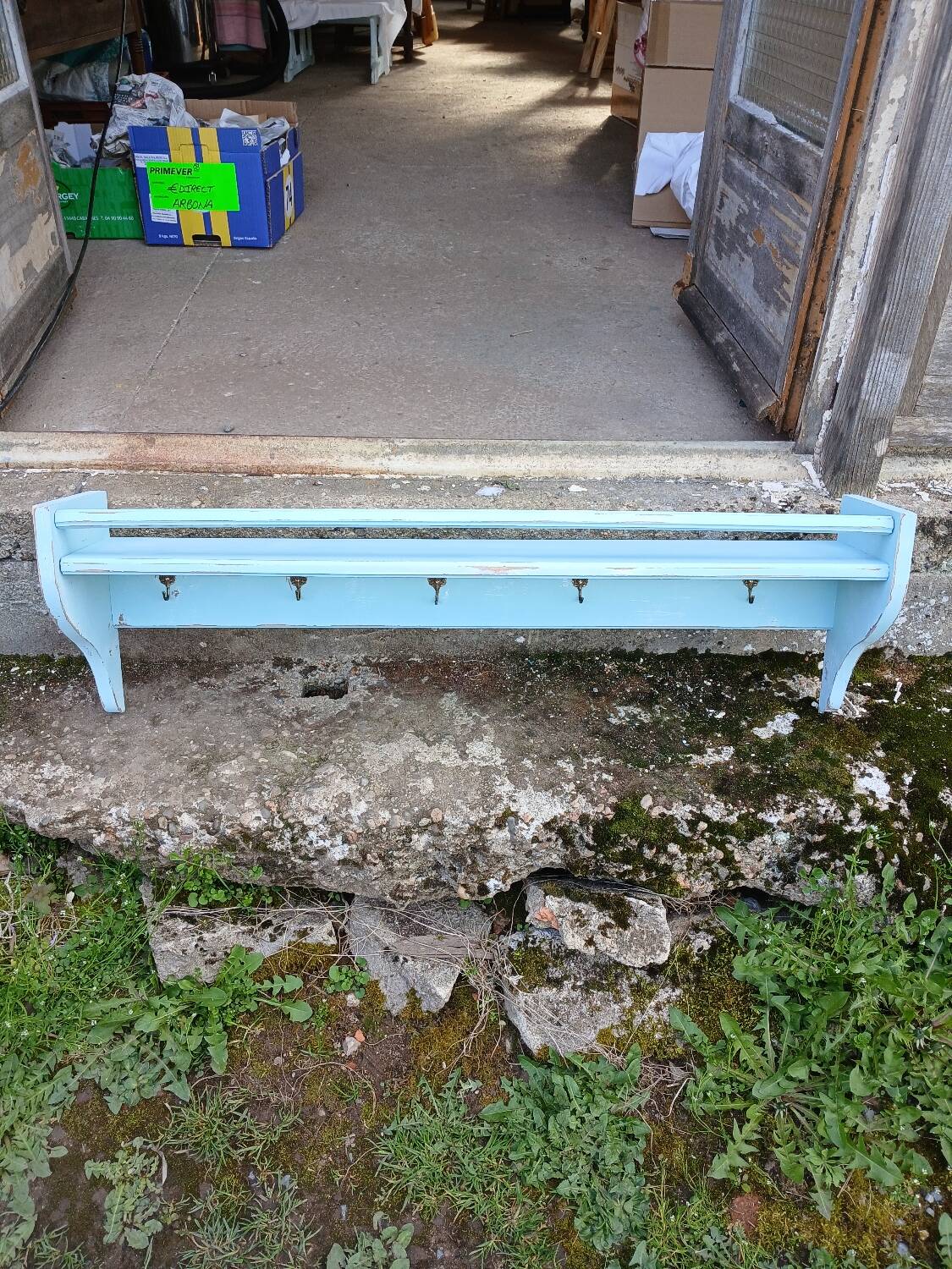 Antique wooden wall shelf