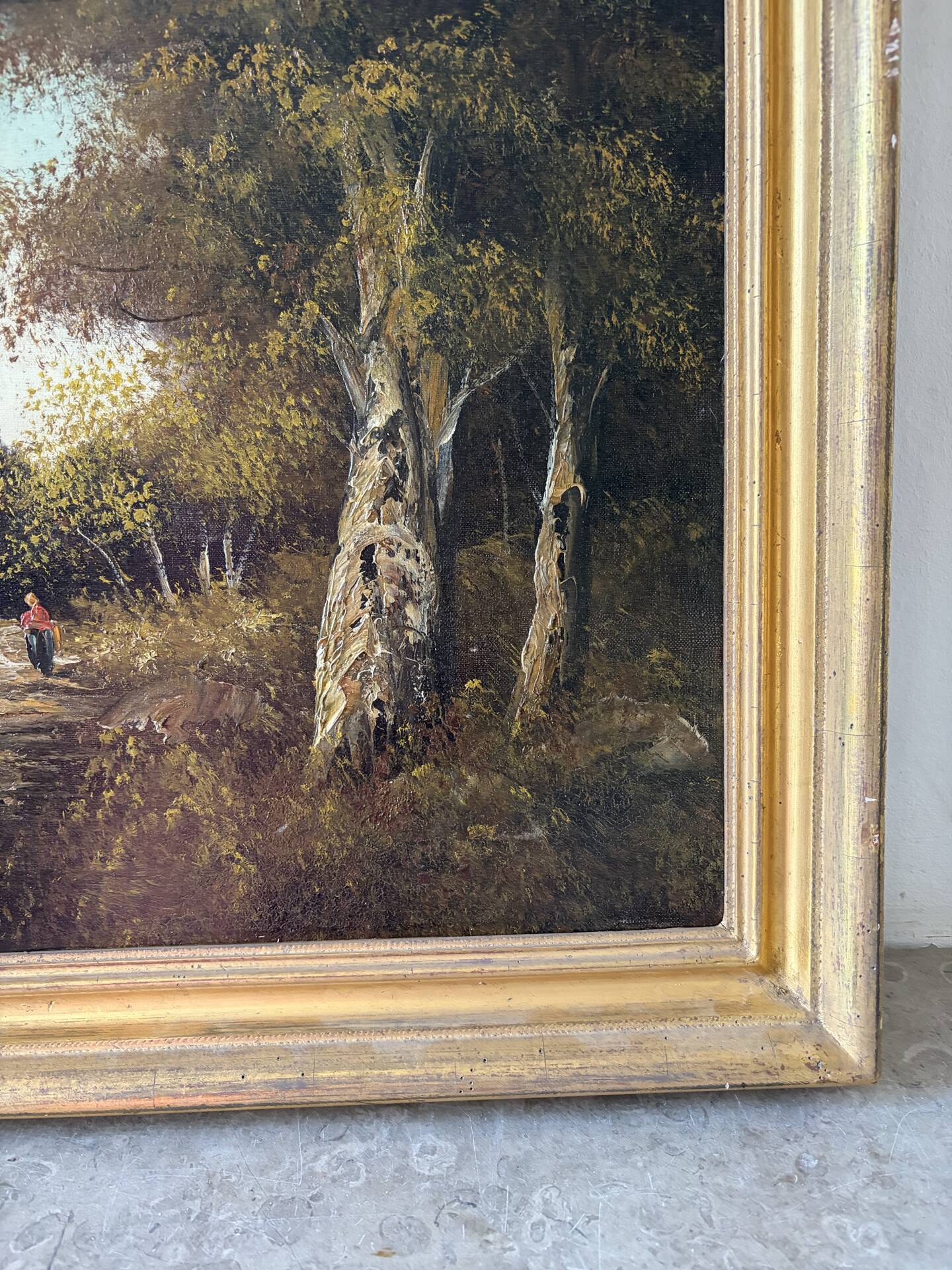 Balade en forêt, huile sur toile