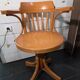 Swivel office chair in curved wood, 1950s