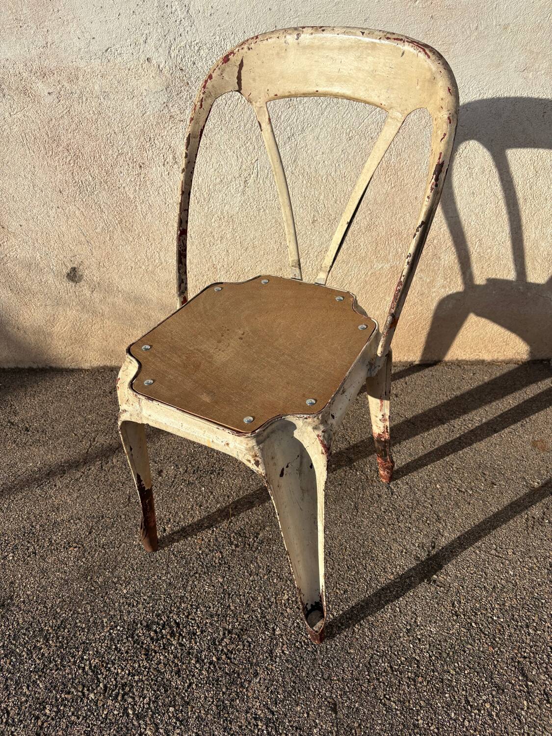 J. Mathieu sheet metal bistro chair