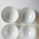 Set 4 old white and gold bowls