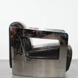Unique design Aviator armchair with an aluminium frame