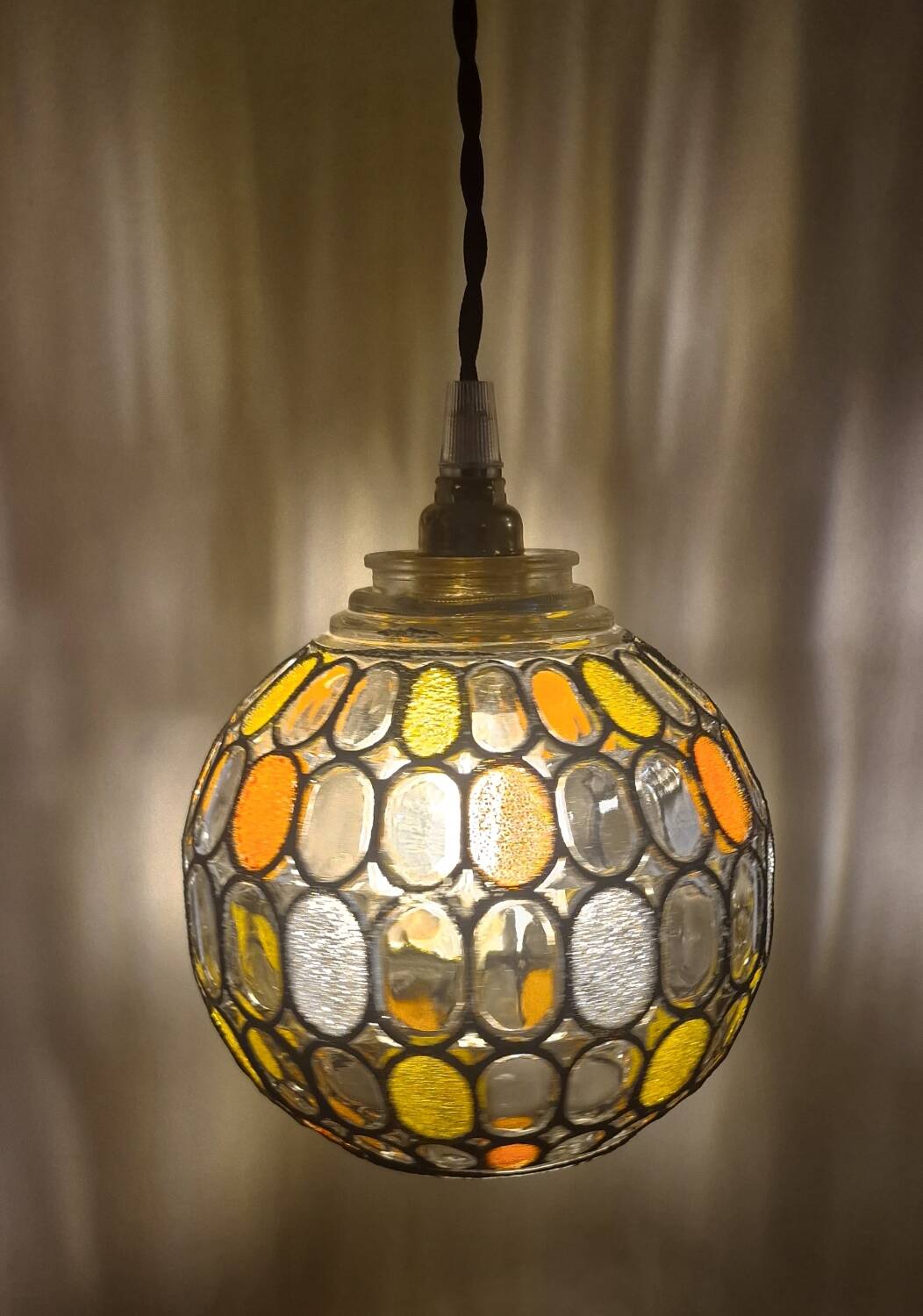 Vintage globe with stained glass effect